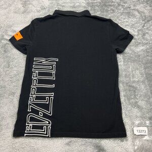Led Zeppelin Polo Shirt Mens Medium Black Classic Rock